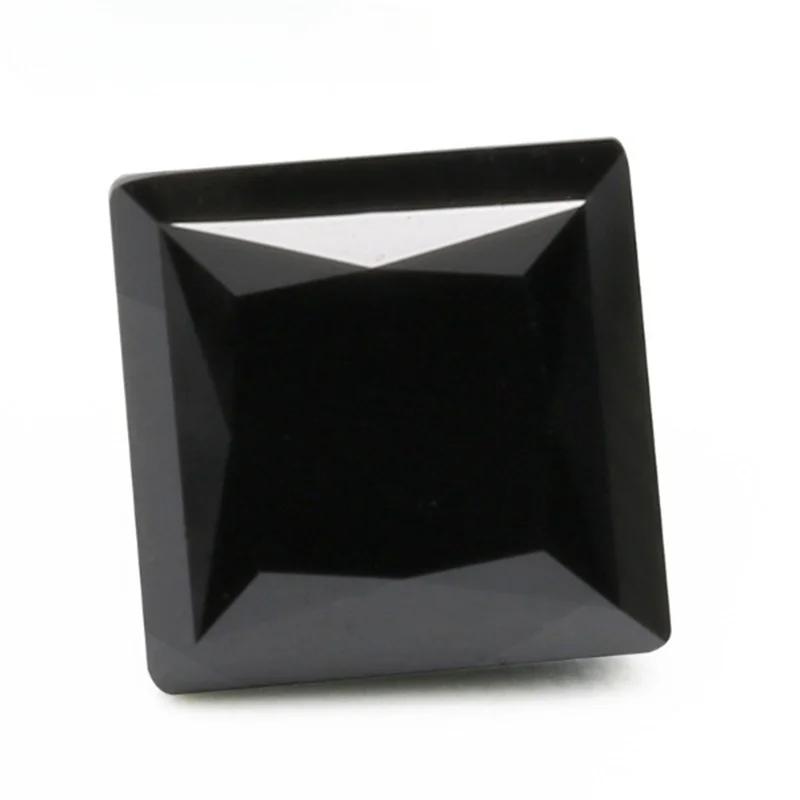 Ice flowers cut princess square shape black loose moissanite diamond stone GRA certificate synthetic gemstone for jewelry DIY