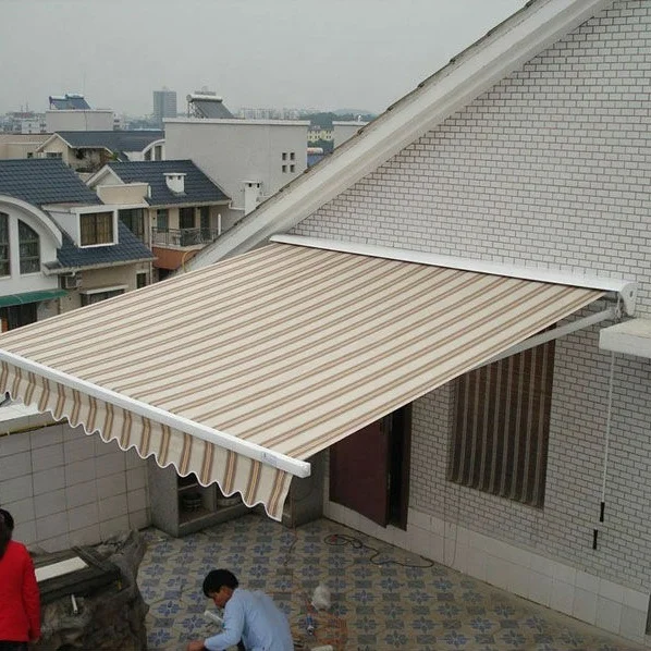 Electric Retractable Markise Motor Awning Waterproof Cover Hand Crank Awning