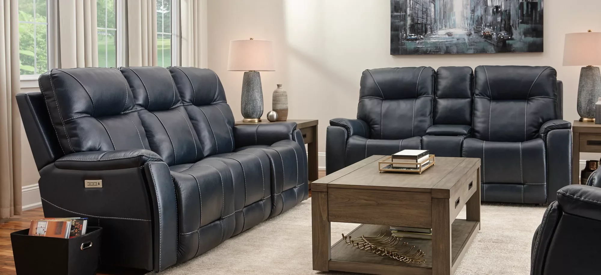 SANS PU Leather  Recliner Sofa Set 1+2+3  Manual Reclinable Sofa for Living Room Furniture