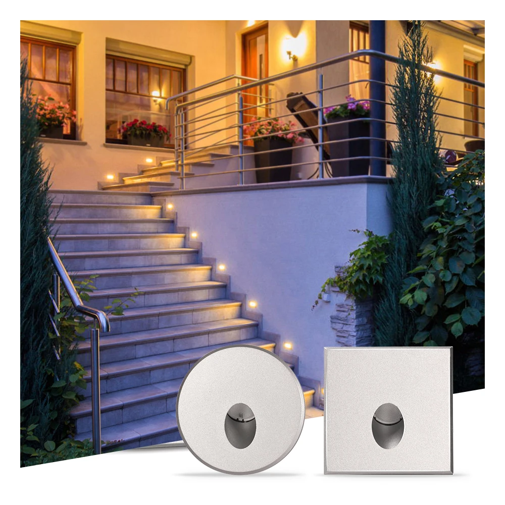 Mini 0.5W 1W 2W 3W Luz De Paso Ip20 1W Indoor outdoor Walking Wall Stair Lighting Foot Led Recessed Step wall Light