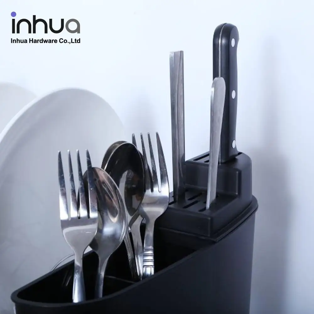 Large capacity 304 stainless steel cutlery dish drying rack double drain rack kitchen