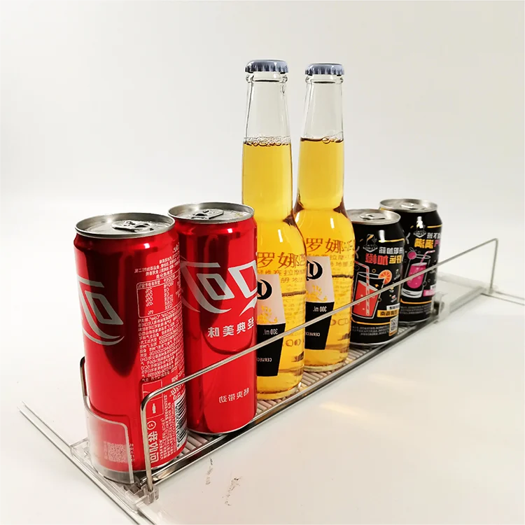 Hangzhou Novaday Supermarket Store Systems Acrylic Automatic Push Display Shelf Dividers Gravity Feed Roller For Shelf