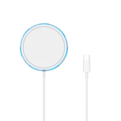 15W Magnetic Wireless Charger For iPhone 12 Pro Max Mini QI Fast USB C PD Adapter Original LED Light Magnet Charge