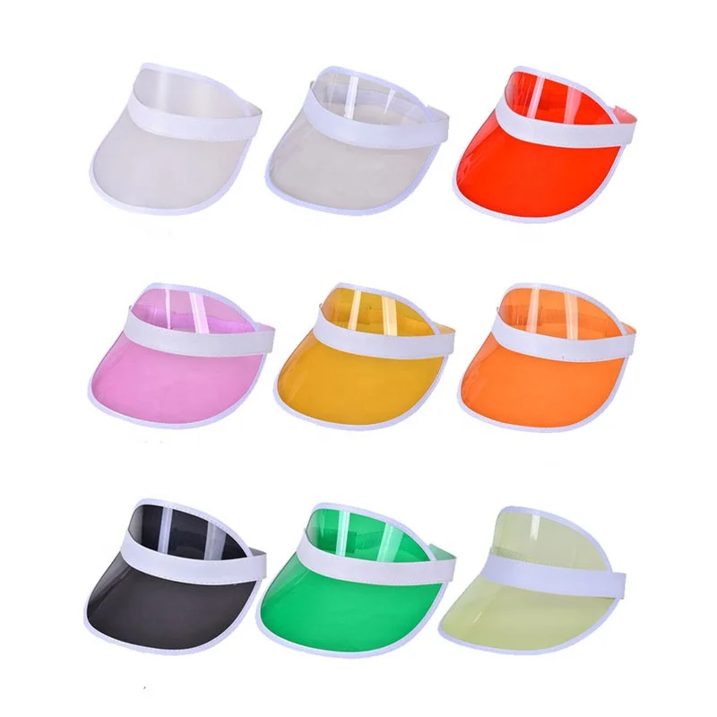 Summer Sun Hats Lighter Green Plastic Visor Cap Promotional Plastic With Transparent Visor
