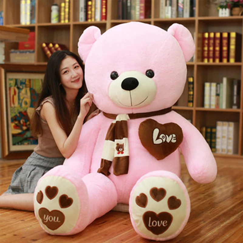 
80cm Custom Funny Teddy Bear Giant Sleep Teddy Bear Pillow Stuffed Plush Teddy Bear With Heart 