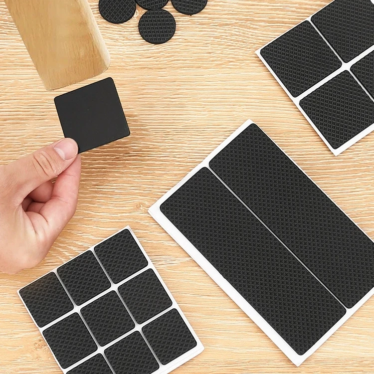 Round, Square, Rectangle Furnigear Premium Non Slip Self Adhesive Rubber Furniture Grippers Chair Leg Pads