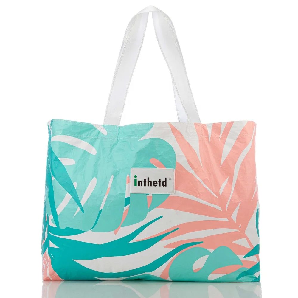 Lightweight Custom handbag Waterproof Fashion eco friendly shopping office tyvek dupont Paper tote bag