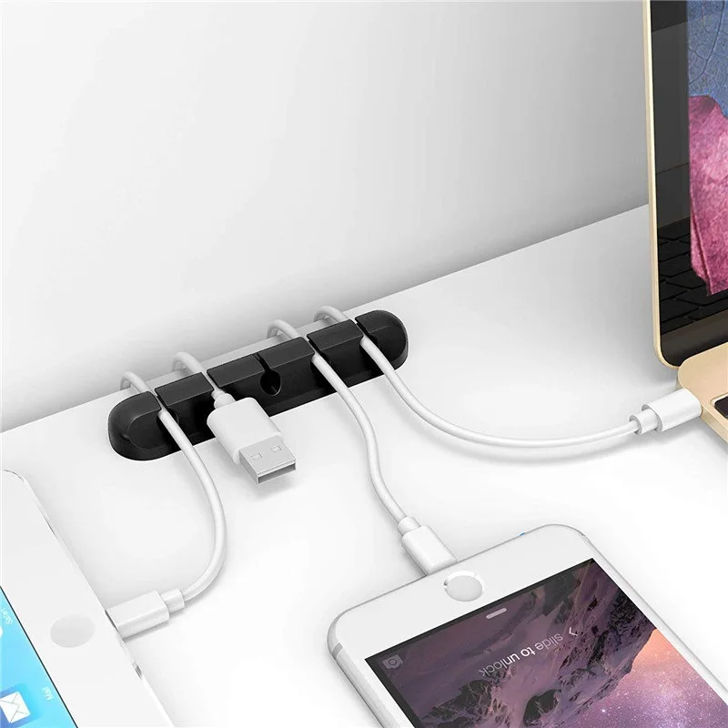 Dropship Silicone USB Cable Headphone Winder Desktop Management Wire Protector Cable Organizer Clips Cable Holder Organizer
