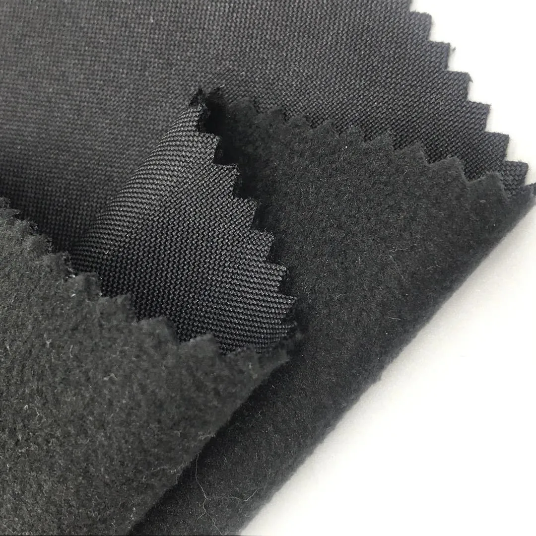 fabric jacket softshell 150D semi dull dty oxford laminated TPU polar fleece for outdoor