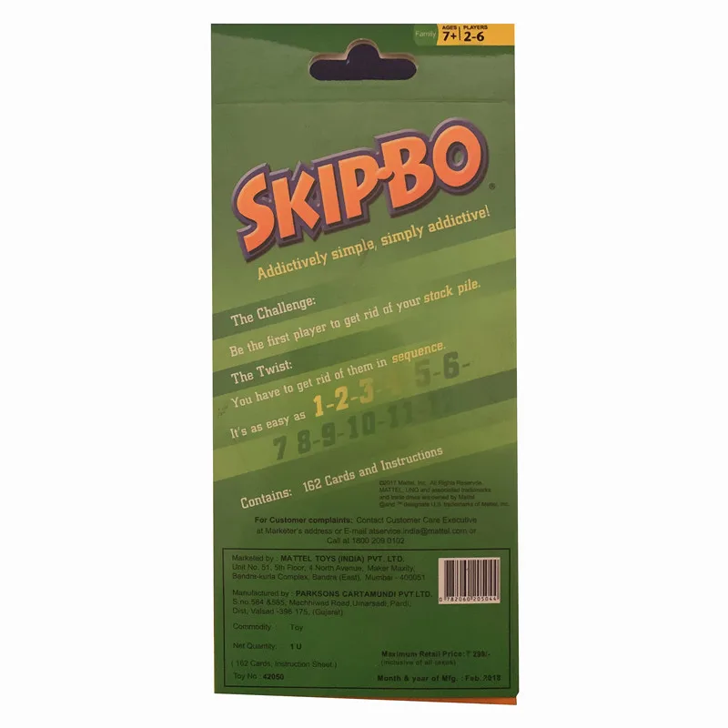  Оптовая цена забавная настольная игра бумажные игральные карты s kip bo