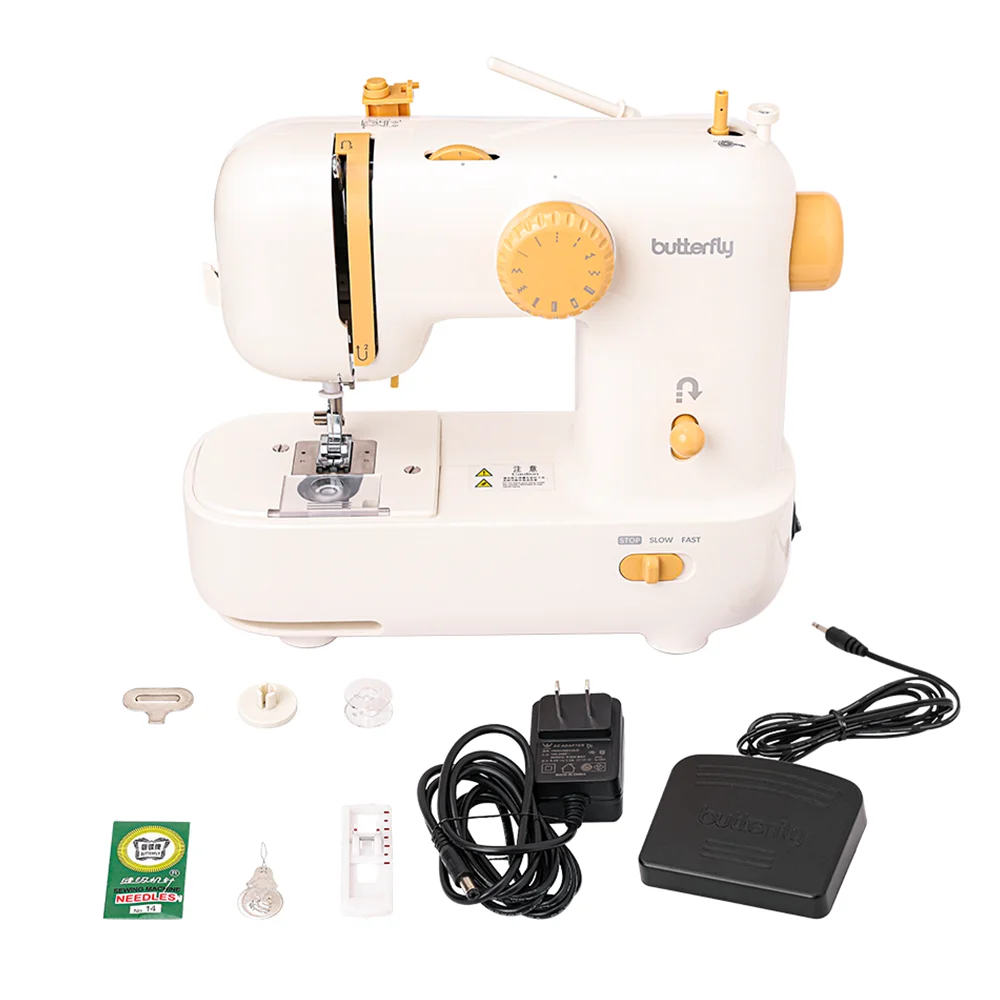 Butterfly Quality Guarantee Die Cast Aluminium Alloy Frame Material Multi-purpose Domestic Mini Sewing Machine