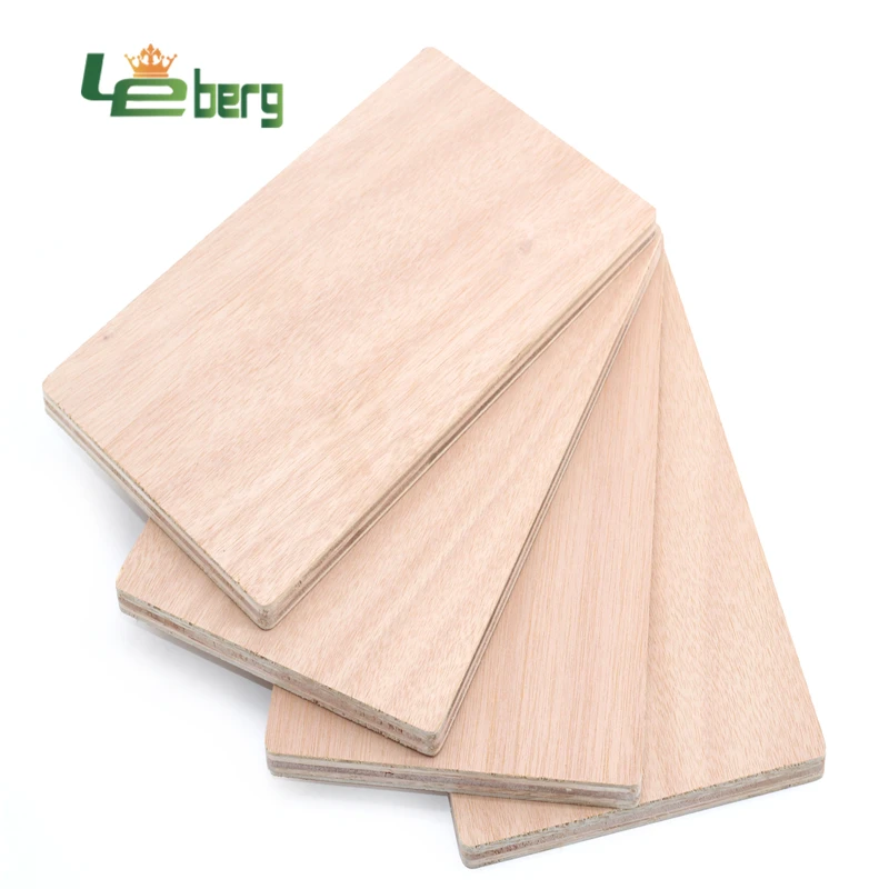 2.7mm 3mm 5mm 18mm Bintangor / Okoume/pine Wood Veneer Faced Plywood Commercial Plywood Surface Treatment