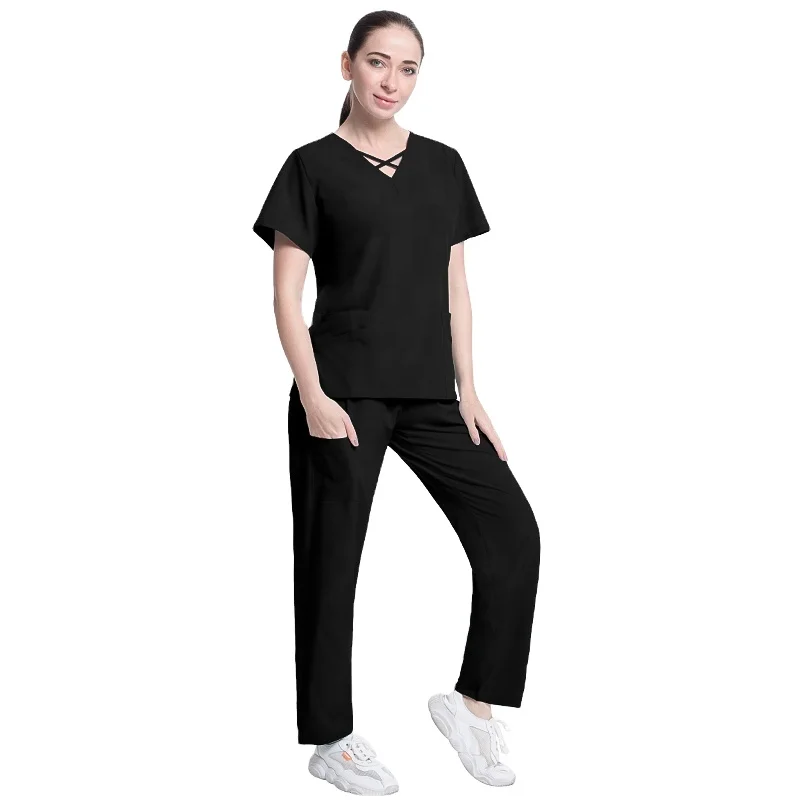 Hot Selling Coolish Fast Dry Smooth Fabric Nursing Scrub 2-Piece Long Pants for Hospital Use-for Salon Uniforms Doctors Surgeons