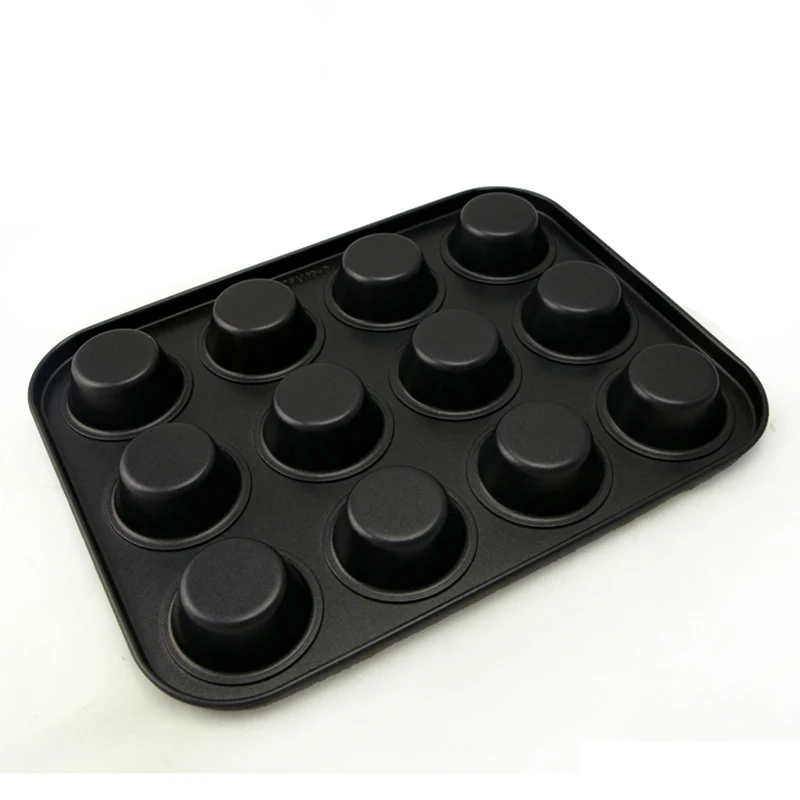 CHEFMADE Cake Tools Home Kitchen Golden Black Small Muffin And Cup Cake Pan Mold Baking Pans For Muffins