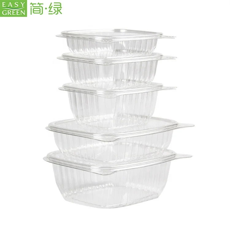 Easy Green Clear RPET Salad Bowls with Lids, Disposable Salad Bowls, Plastic Salad Containers for Dinner