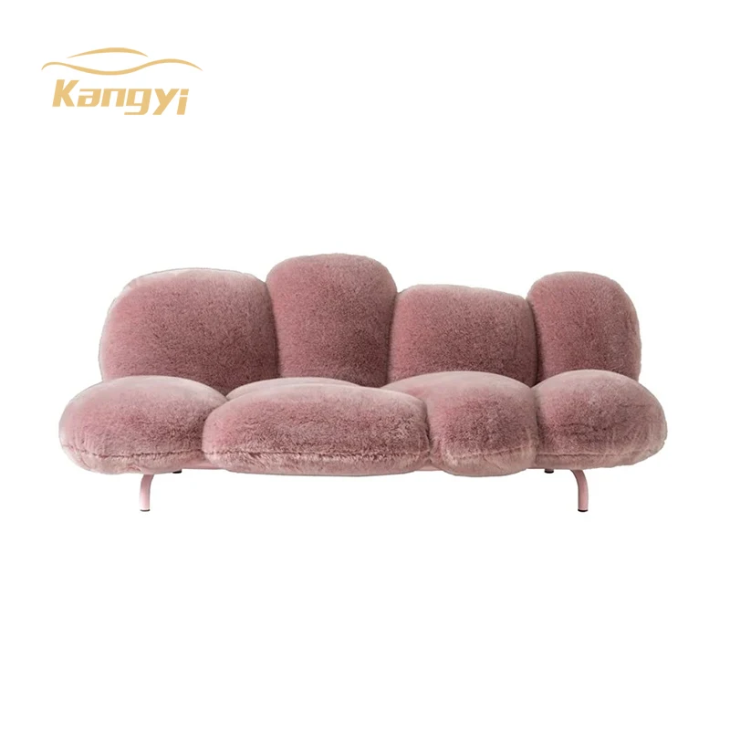 Modern design plush net red powder sofa model room apartment private house sofa