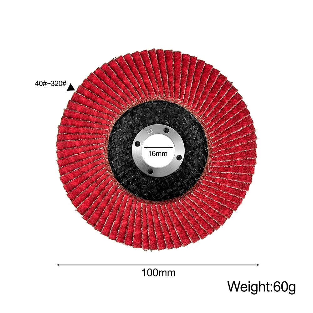 115*22.2 mm Fused Alumina Zirconia Fillet Weld Upgraded Abrasive Cloth Flap Disc Type Flat Wheel Design