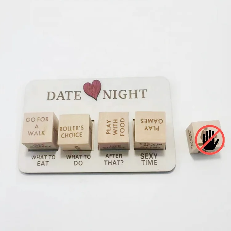 Hot Selling Free Dice Bag 5Pcs 30mm Wooden Date Night Dice for Couples