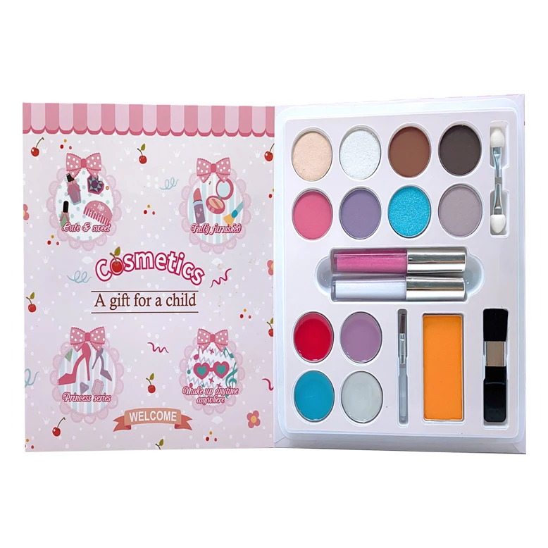 Amazon hot sale Girls pretend princess cosmetics bag Calm makeup gift package for the child