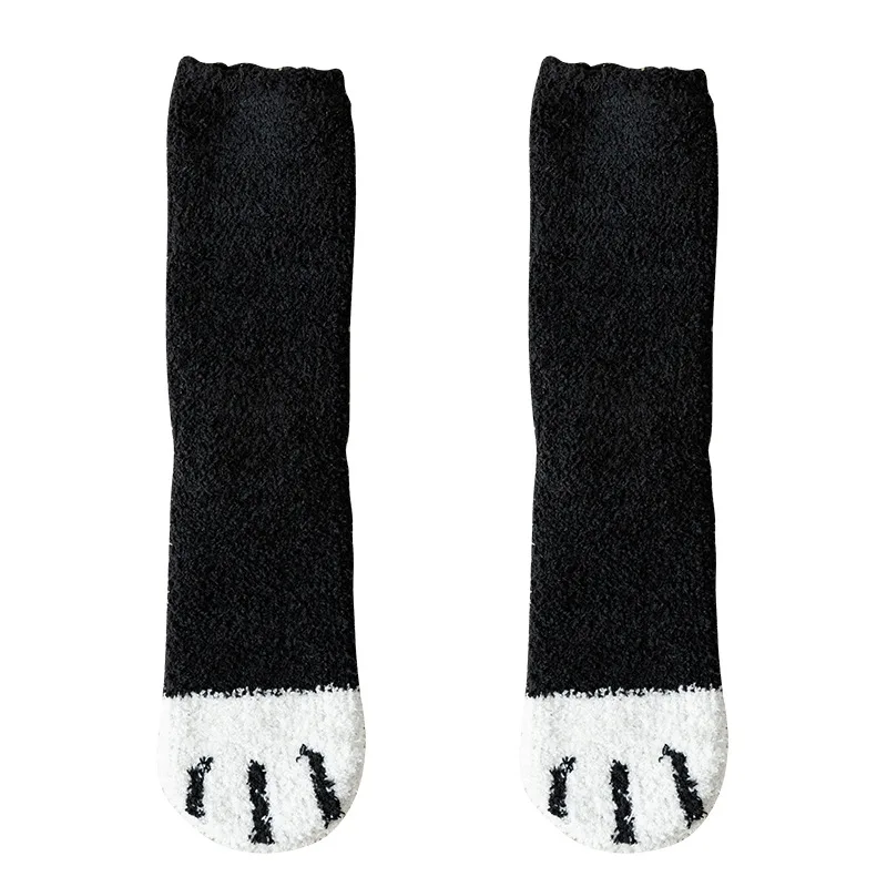Warm Cat Socks Fluffy Soft Cat Paw Socks Winter Plush Slipper Socks