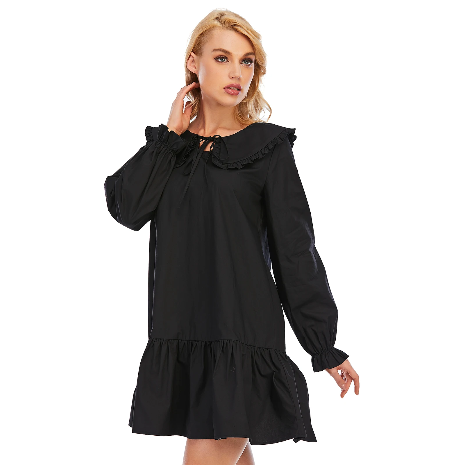 Spring 2021 women clothing loose cotton summer frocks sweetheart neck Preppy skirt dresses