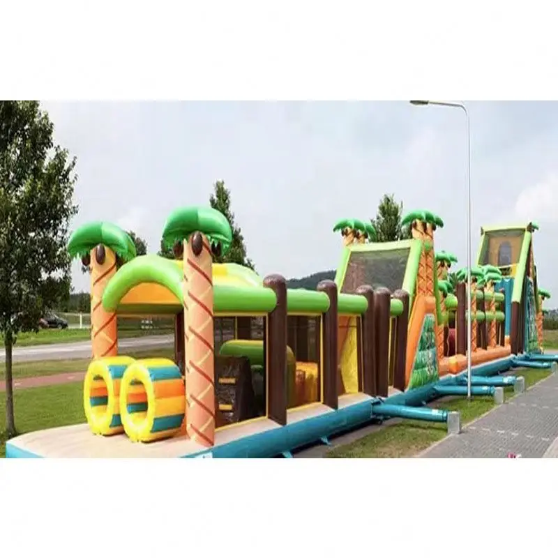 Customized size giant bounce house inflatable plane obstacle course