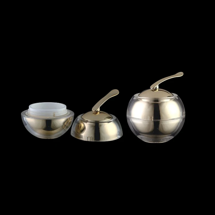 30ml 50ml Apple Shaped Cosmetic Jar With Clear Outer Shell And Magnetic Spoon On The Top