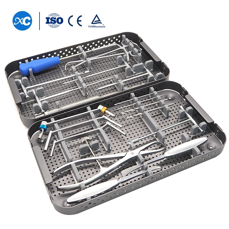 Ортопедическая хирургия кости с большими и маленькими фрагментами, инструменты для хирургии, травма участка верхней конечности, набор ортопедических инструментов