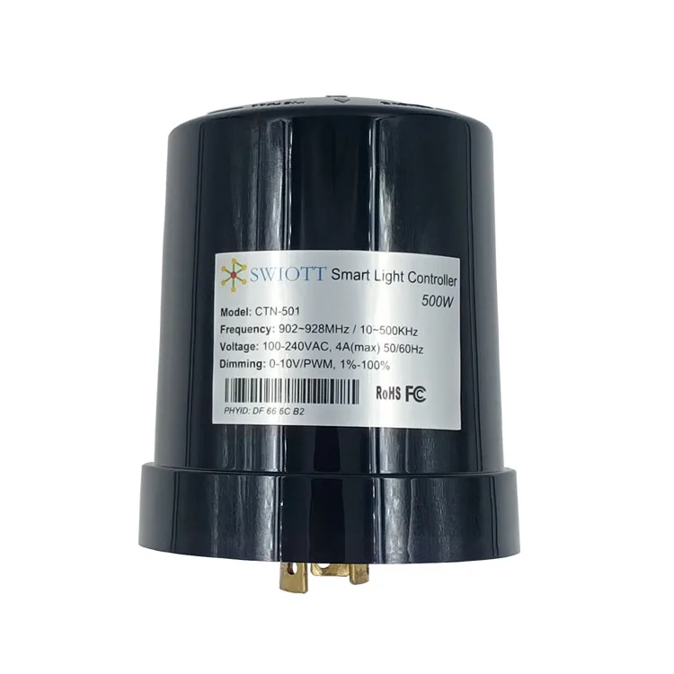 CTN501FL IP66 PLC+LoRaMesh Hybrid tilt leakage monitor photocell optical dimming GPS GNSS located smart street light controller