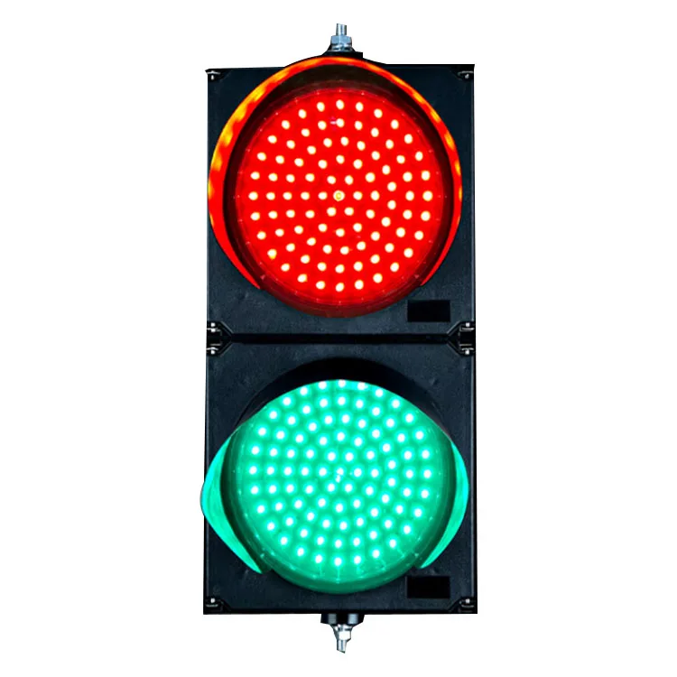 Outdoor Waterproof 300mm Traffic Signal Light 12V Intelligent LED with Red Green Yellow Lens PC Material Safety Warning Light