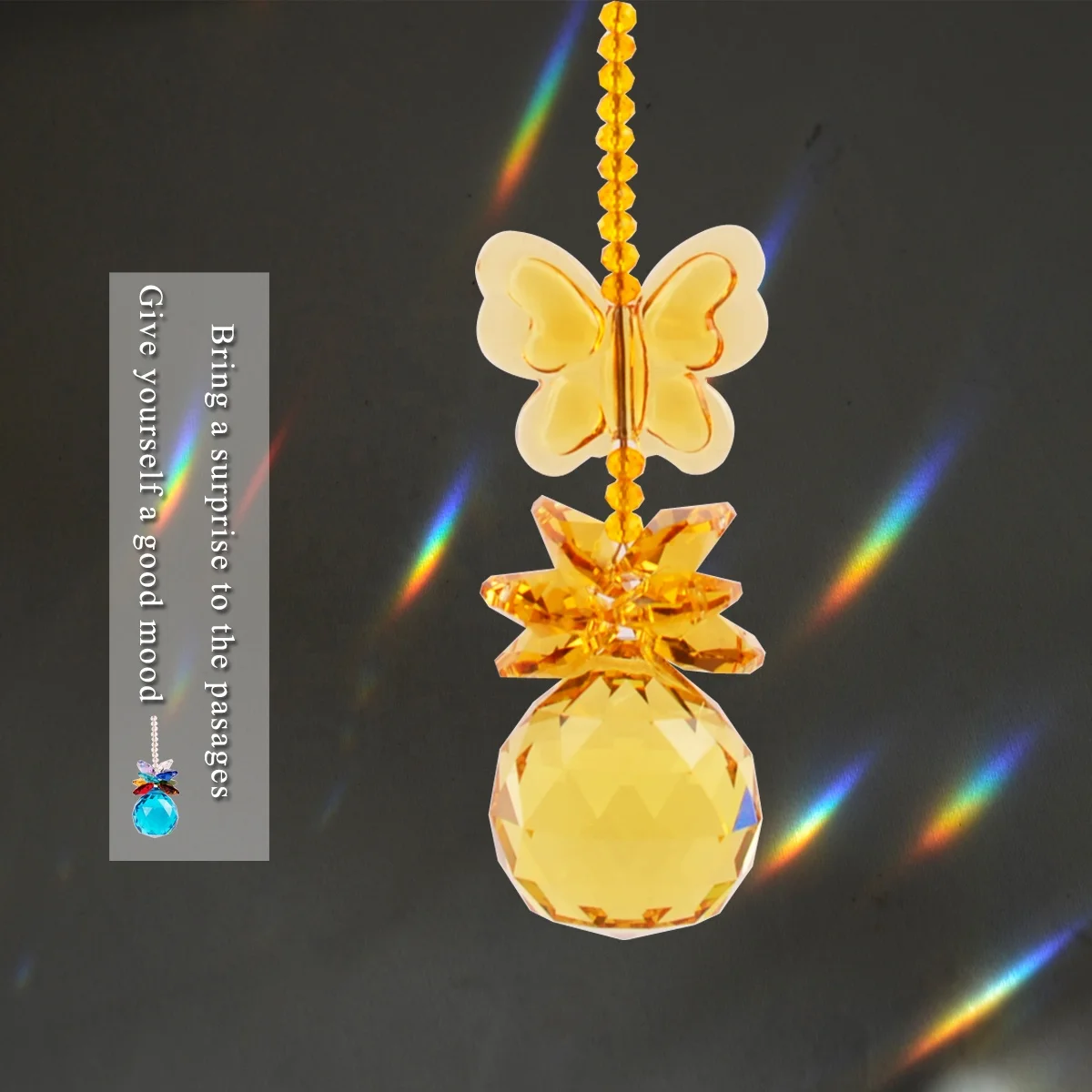 8 inches Butterfly Crystal Car Hanging Accessories Decoration