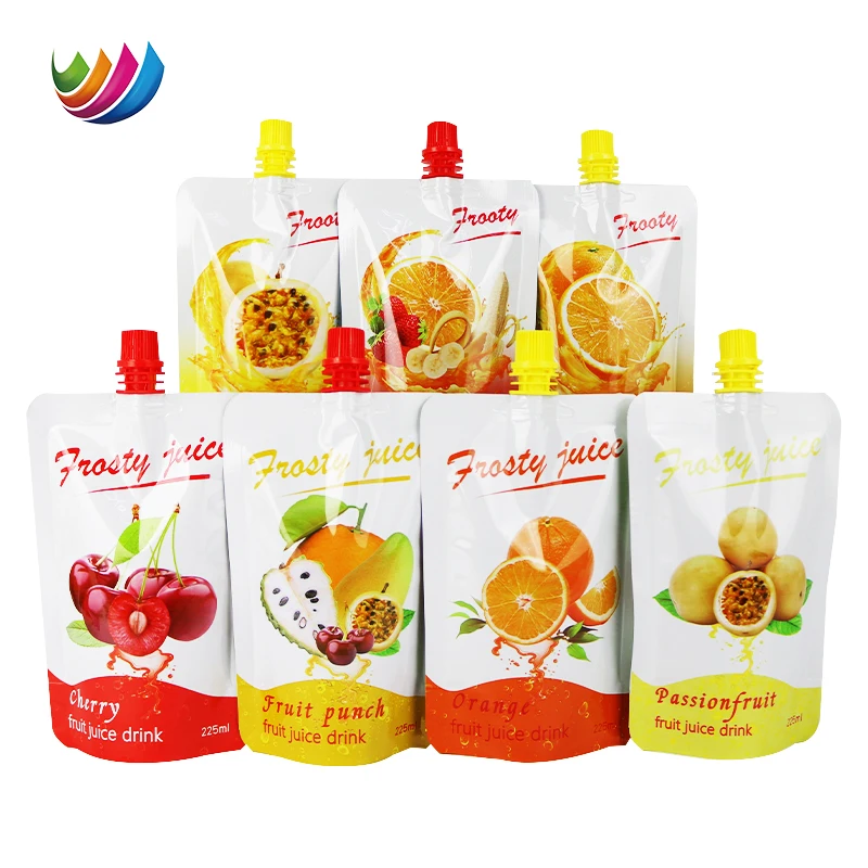 Custom Printed Food Grade100ml 200ml 250ml 350ml Stand Up Juice Yogurt Fruit Drink Pouches Baby Food Spout Pouch Packaging Bag