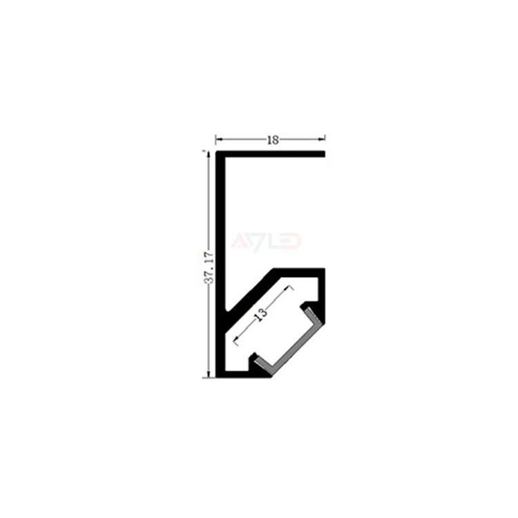 OEM 37*18mm Anodized 6063 T5 Extruded Aluminium Profile Linear Shape Pmma Cover for Alloy Aluminum Led Profiles