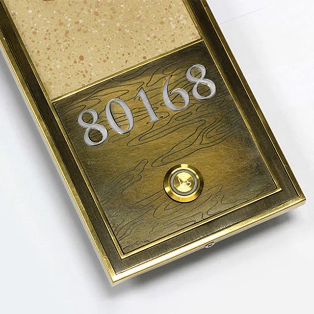 Zinc alloy big size Metal and Marble Material Luxury Hotel Room Door Number Plates
