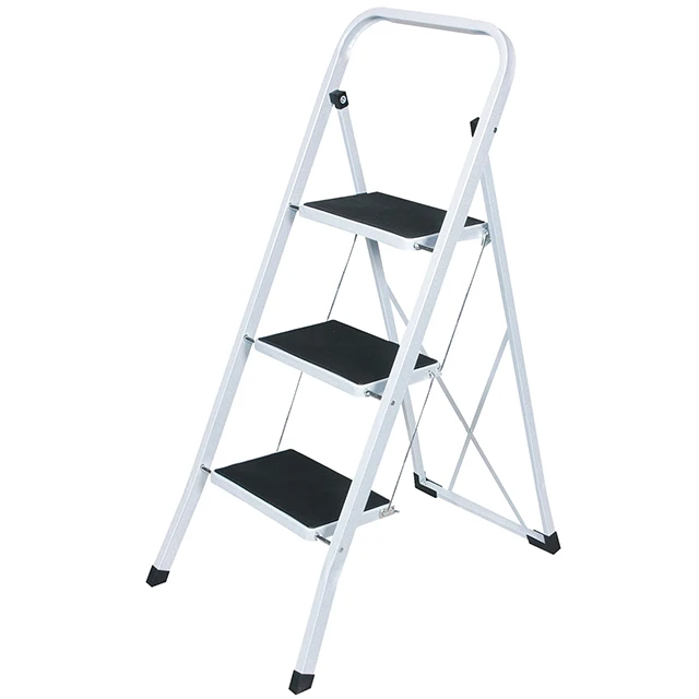Newest design multipurpose use black 3 steps mini-stool easy to store Non-Slip step ladder