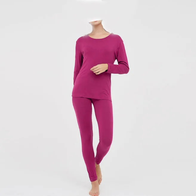 
Elastic waist solid color plain dyed bamboo winter pyjamas women sleepwear bamboo pajama set 