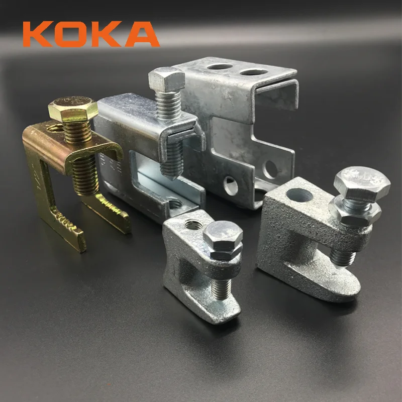 Universal Hot Dip Galvanized Strut Beam Clamps Malleable Iron M8 Threaded Rod Clamp