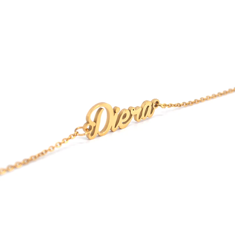 Customized Stainless Steel 18K Gold Plated Personalised Anklet