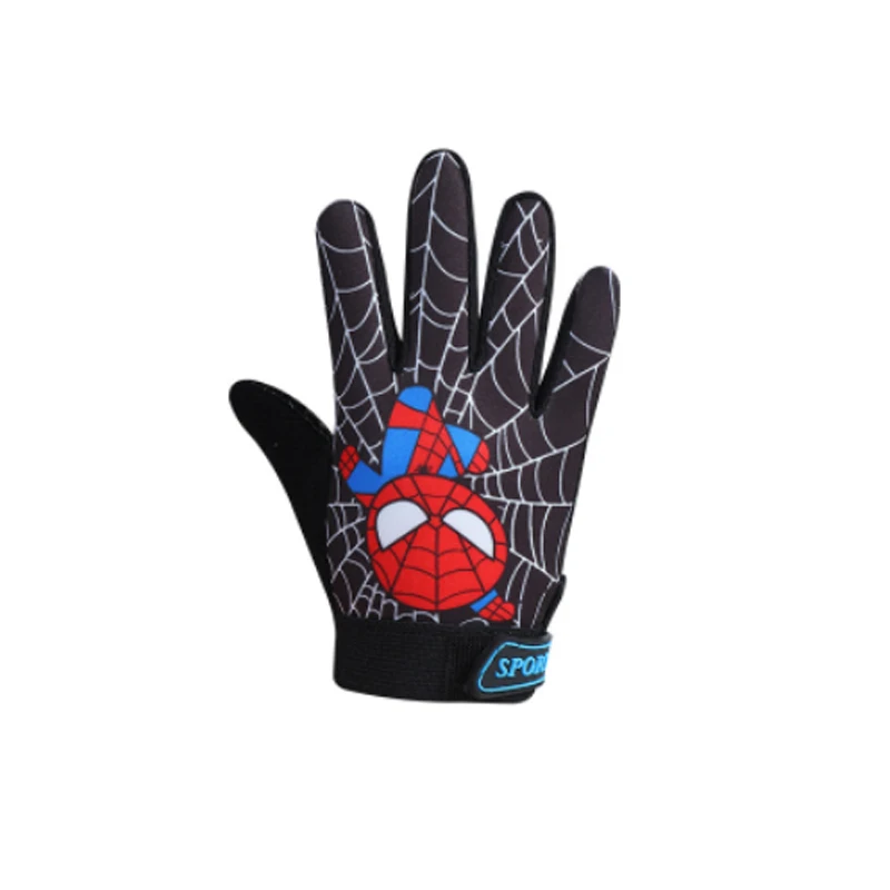 Youth Bike Bicycle Gloves Kids Cute Cartoon Children Bike Gloves full Finger Cycling Gloves Anti-skidding Silicone Gel Pad