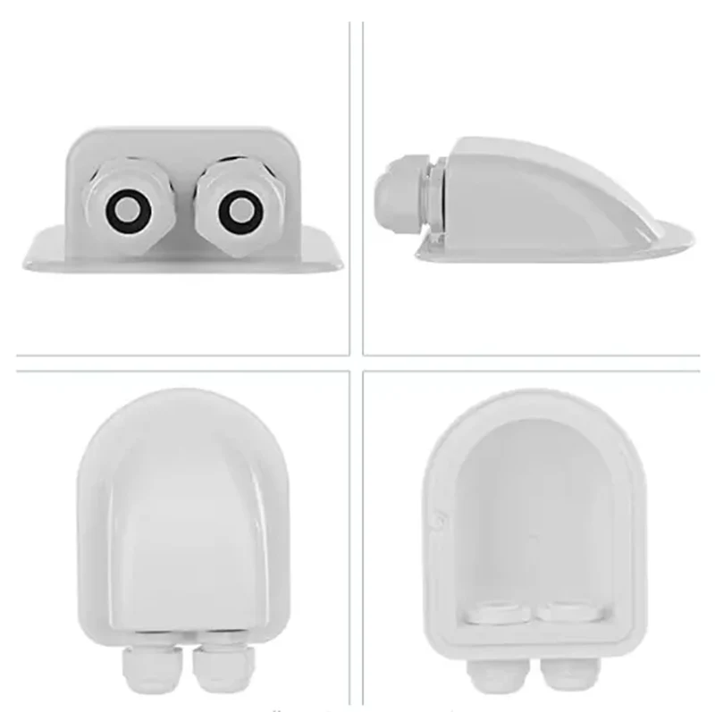 IP68 Waterproof ABS Junction Box Double Cable Entry Gland Box 2 Holes For RV Solar Panel Motorhomes Caravans Boats
