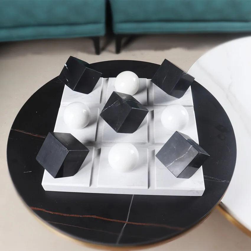 Можно настроить высококачественное черно-белое Мраморное украшение, креативное украшение для дома, гостиной, рабочего стола, поделки