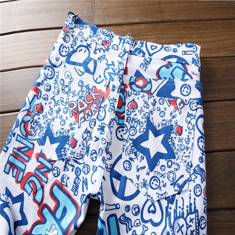 Wholesale Urban Star Jeans Manufacturer Printing Design Men Pants  skinny Denim Jeans