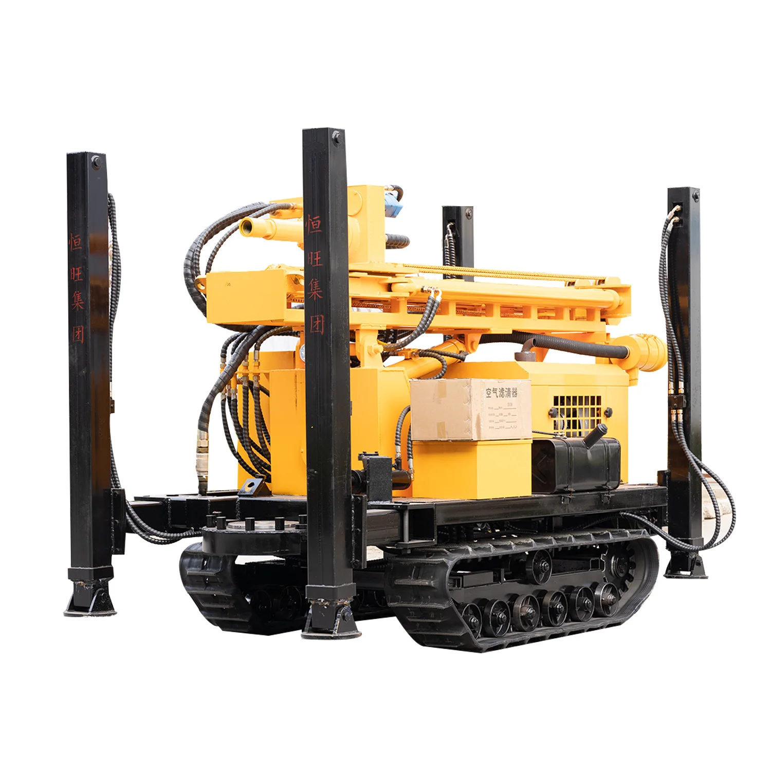 
China HW BRAND 300m-1000m Depth Pneumatic Rock Blasting Drill Rig For Mining And Quarry Drilling 