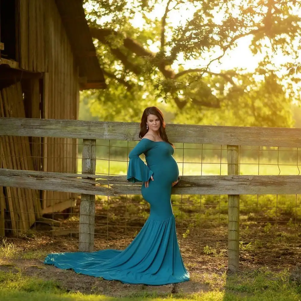 
Professional Maternity Full Length Dresses Off Shoulder Maternity Dresses For Photoshoot 