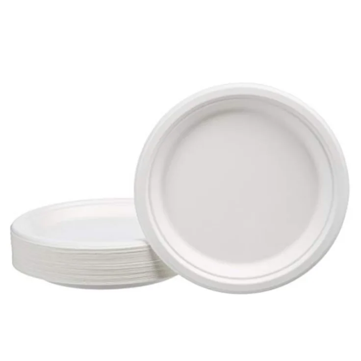 
5/6/7/8/9/10 Inch Tableware Custom Cutlery Disposable Biodegradable Corn Starch Round Plates 