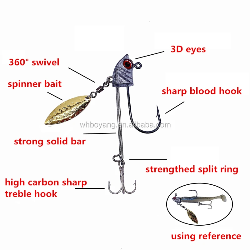 3 шт./пакет jig Head с spinner 2/0 3/0 4/0 head крючки станок и тройные