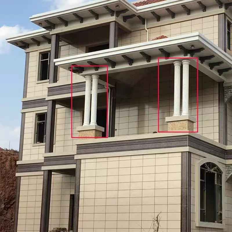 ABS plastic concrete plain pillar 25cm x 350cm roman column molds