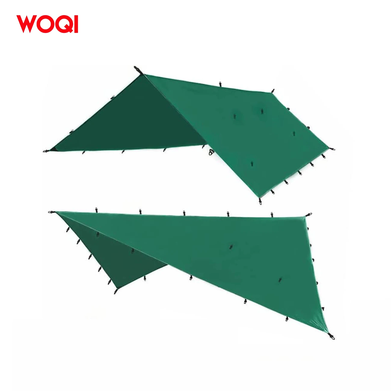 WOQI Outdoor Camping Family Tent Oxford Tarp Waterproof Lightweight Sun Protection Arm Green Tarp Rain Fly