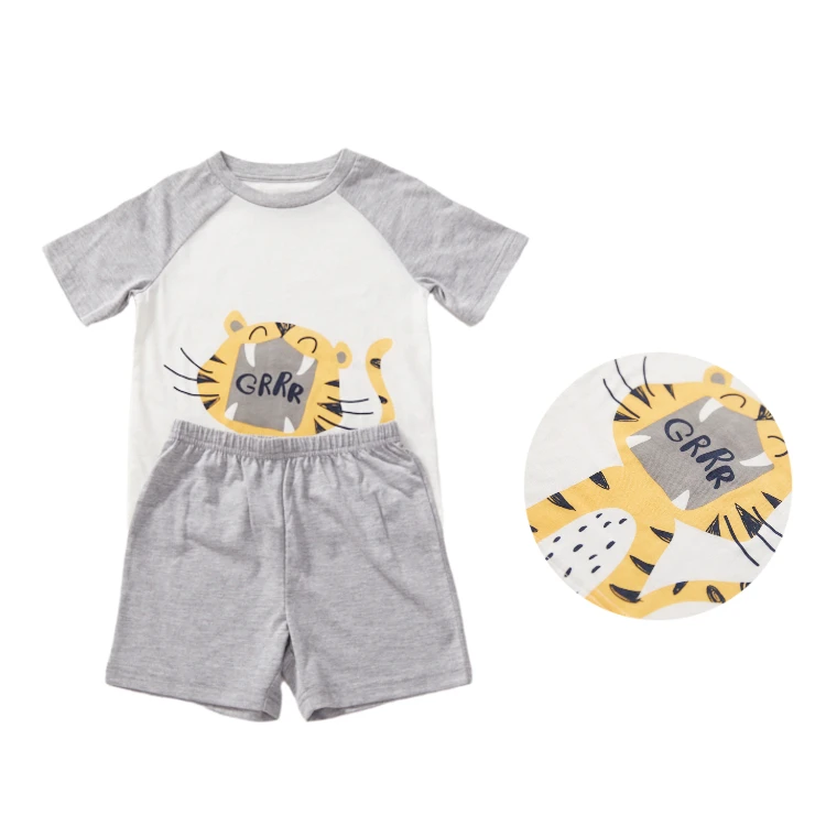grey super cute animal boy clothes sets baby clothing