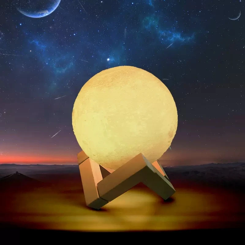 Hot Multifunction 3d Lamp Moon Earth Creative Mood Night Light USB Recharge Touch Control Colorful Moon Lamp For home bedroom